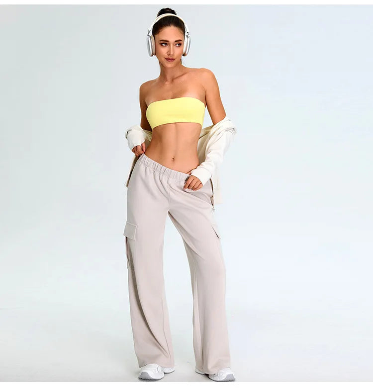 Strapless Moisture-Wicking Contour Yoga Bra for Performance