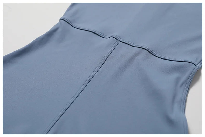 Seamless One Piece Yoga Bodysuit Zippered Breathable