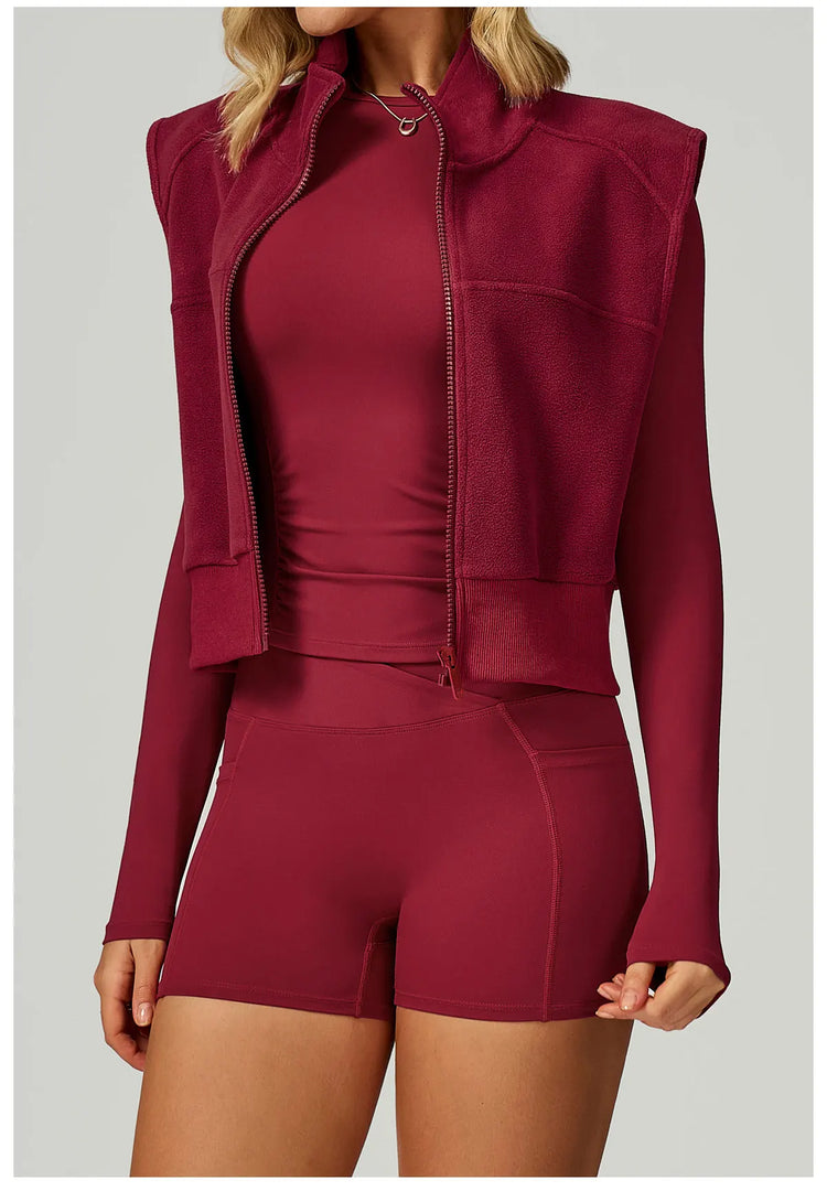 Winter Velvet Contoured High Neck Performance Cozy Vest