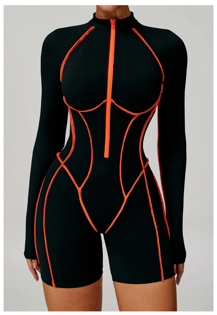 Contoured Zip Front Performance Tracksuit Yoga Set Premium