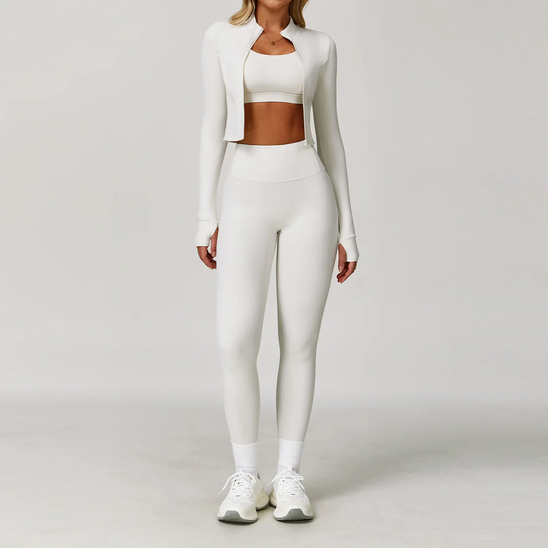 Three Piece Breathable Yoga Tracksuit Pro For Performance