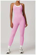 Load image into Gallery viewer, Color Blocking Seamless Yoga Jumpsuit Exquisite Fit
