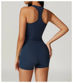 Load image into Gallery viewer, Two Piece Seamless Contour Yoga Leggings Set Nylon Knit
