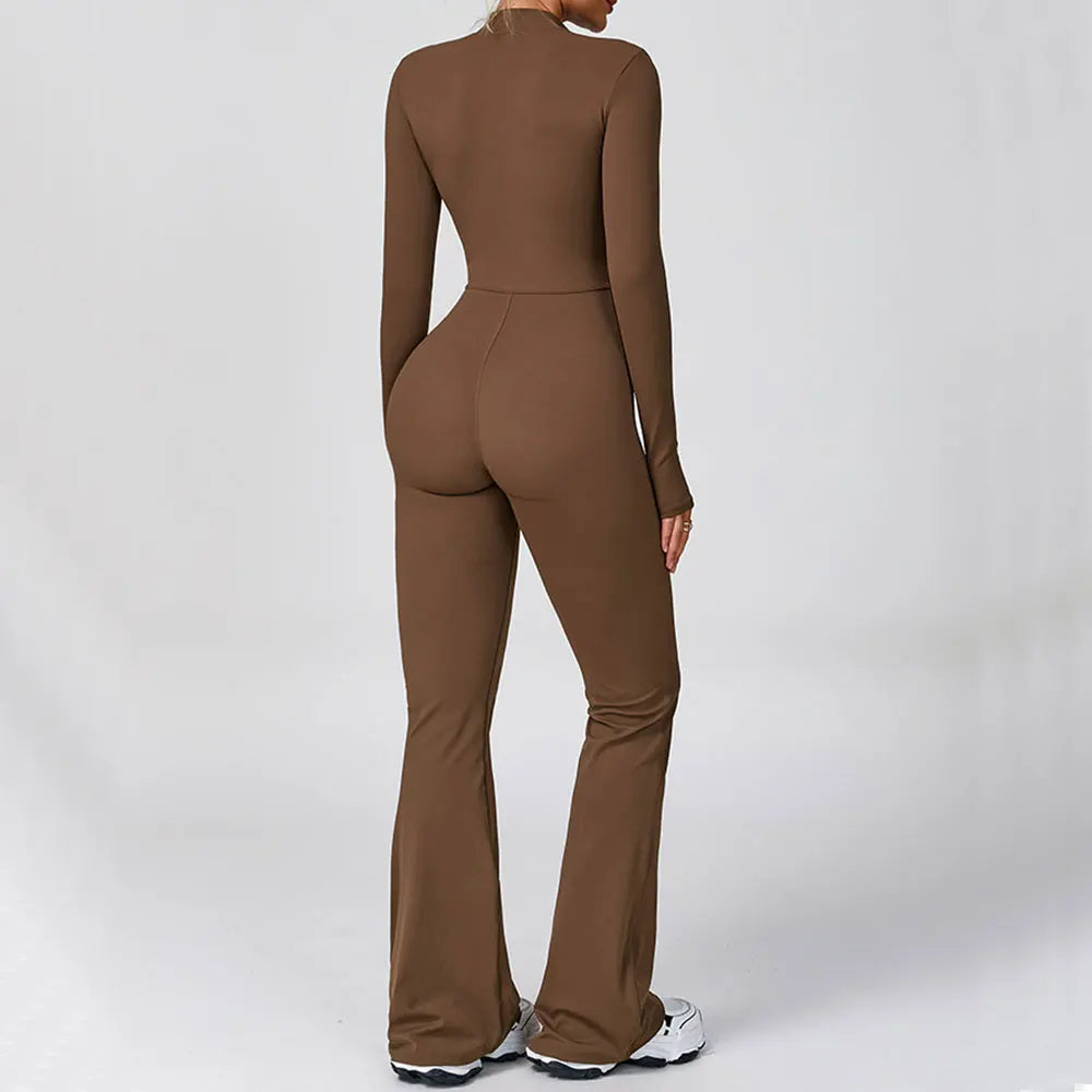 Zippered Contour Seamless Yoga Jump Suit Performance