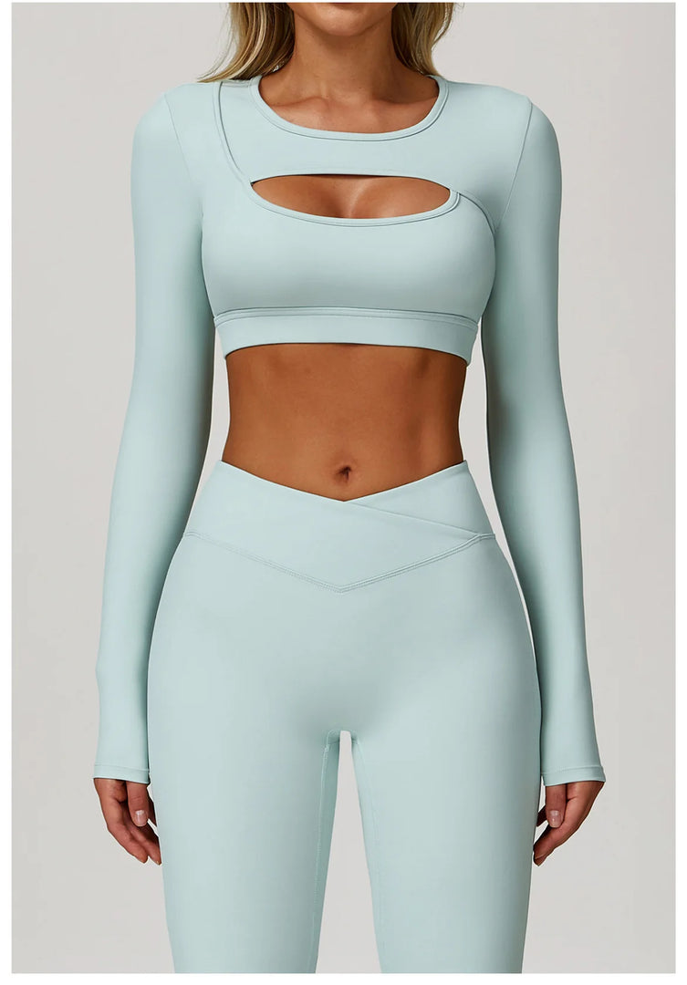 Sculpted Performance Long Sleeve Yoga Top Breathable