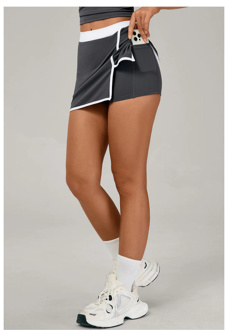 Patchwork Yoga Skirt Anti Glare Running Performance