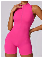 Load image into Gallery viewer, Luxurious Contour Performance Zip Front Yoga Romper
