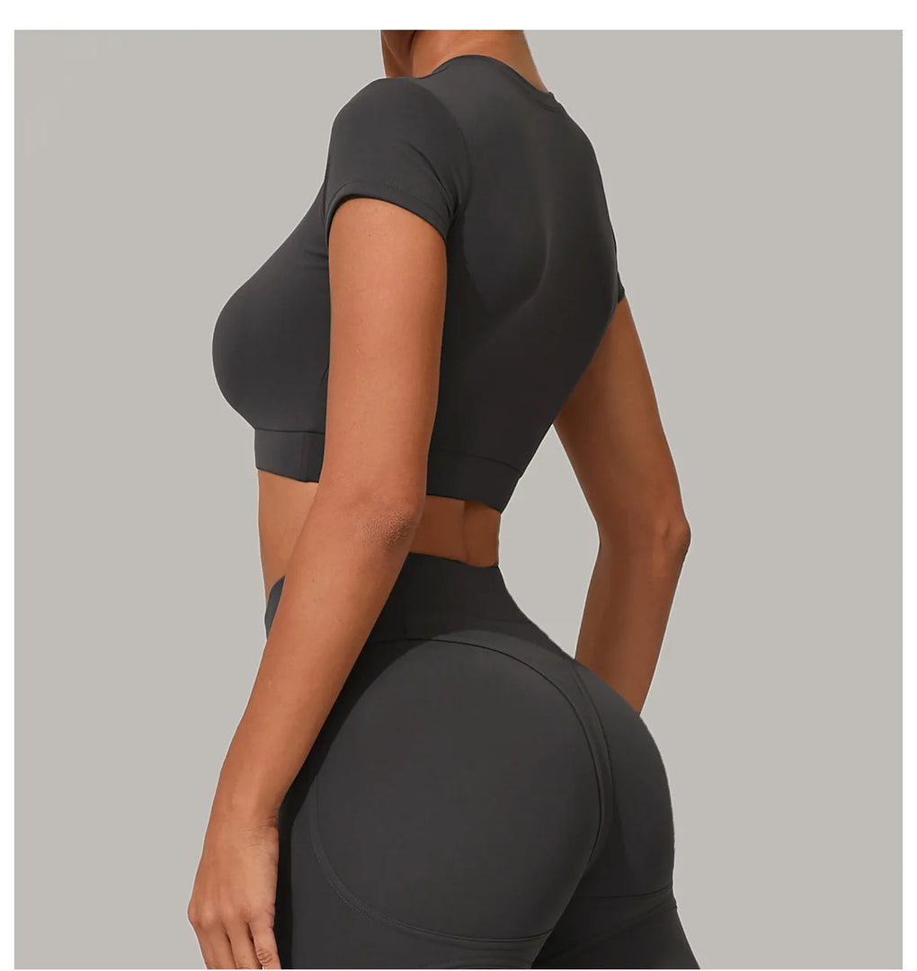 Premium Quick Dry Yoga Tee With Light Weight Sleeves