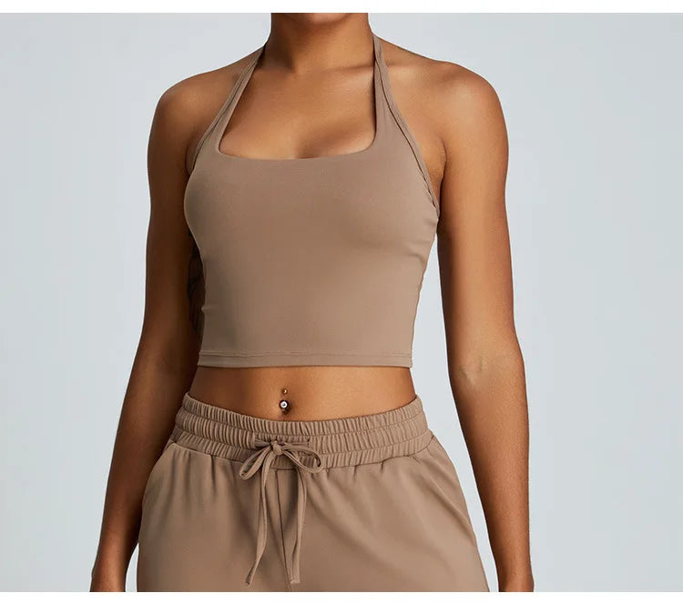 Feather Light Bra Interlocking Open Back Halter Contour