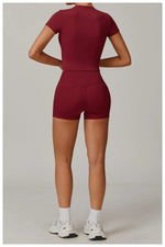 Load image into Gallery viewer, Sculpted Performance Yoga Top Short Sleeve Premium Nylon
