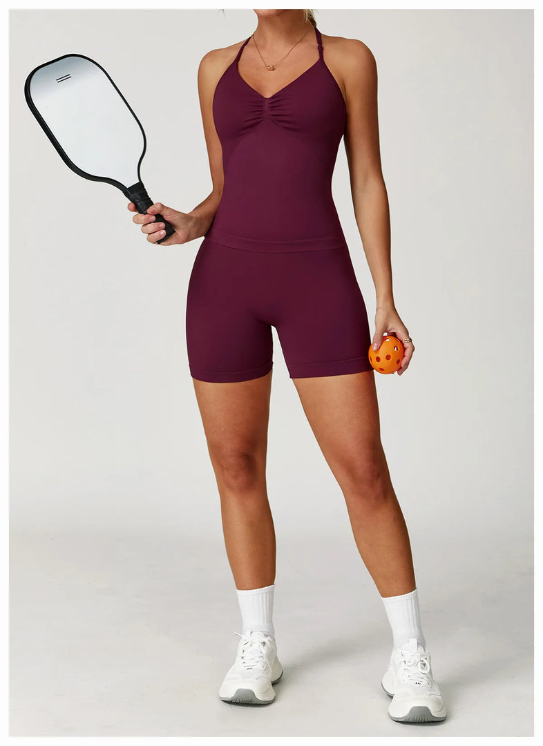 Breathable Contoured Halter Crop Sports Bra With Padding