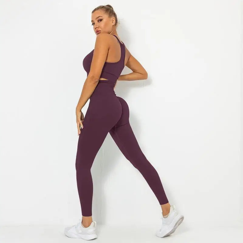 Seamless Contour Two Piece Yoga Set Performance Wear