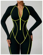 Load image into Gallery viewer, Premium Contour Seamless Breathable Jumpsuit With Front Zip
