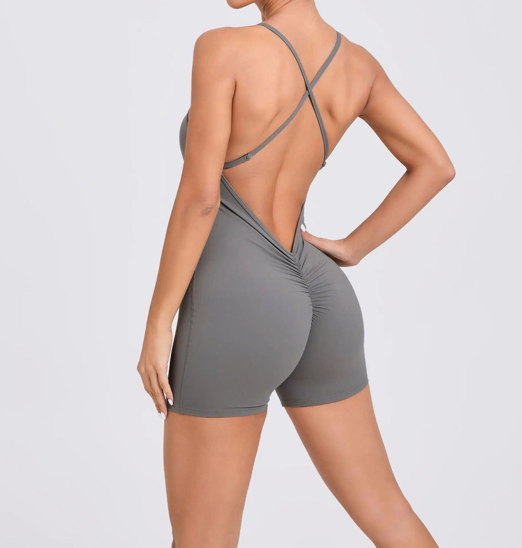 Seamless Backless Studio Lux Jumpsuit Set All Season Comfort