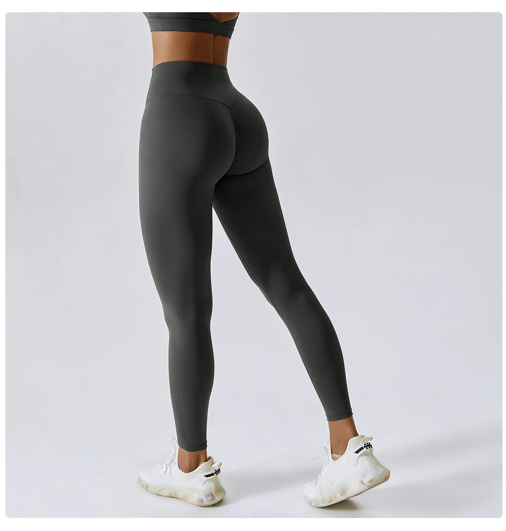 High Waist Contour Yoga Leggings Breathable Performance