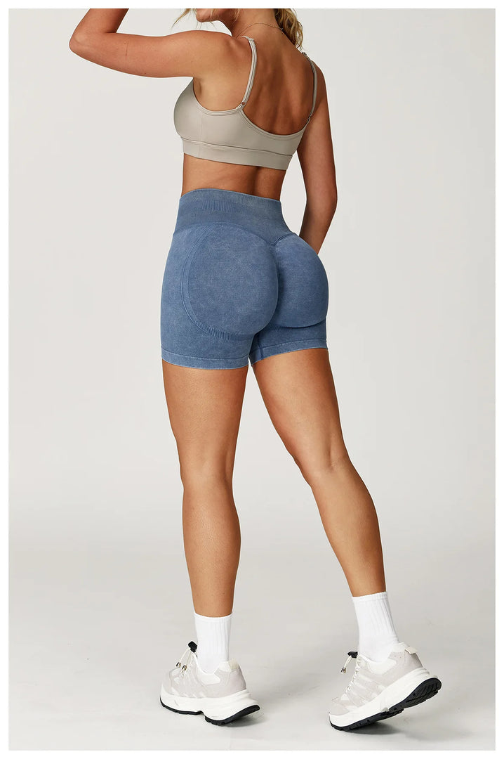 High Waist Sandwashed Performance Yoga Shorts LuxeLine