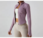 Load image into Gallery viewer, Zippered Studio Contoured Long Sleeve Sports Jacket
