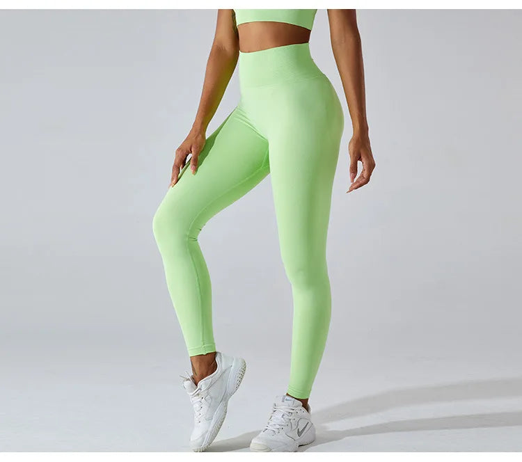 Seamless High Waist Leggings Moisture Wicking Contour