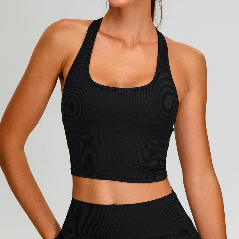 High Impact Ribbed Contour Sport Bra Breathable For Running