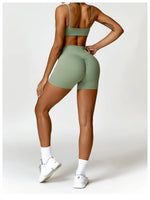 Load image into Gallery viewer, Seamless Two Piece Yoga Set Contour Silhouette Leggings
