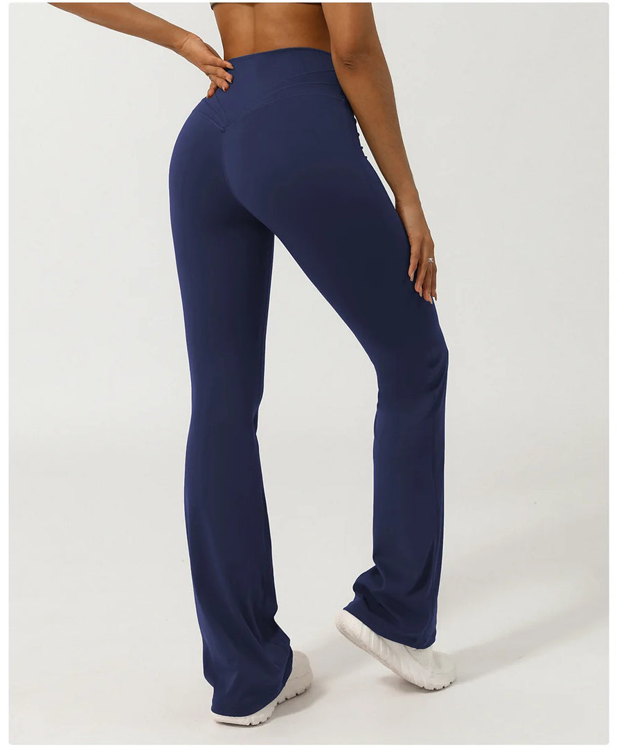 Premium Contoured Bell Bottom Leggings With Flared Waist