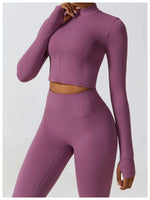 Load image into Gallery viewer, Contoured Interwoven Athleisure Long Sleeve Yoga Ensemble
