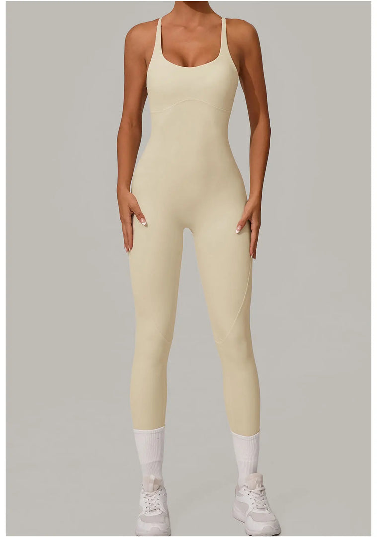 Luxe Sleeveless Yoga Jumpsuit Nylon Spandex