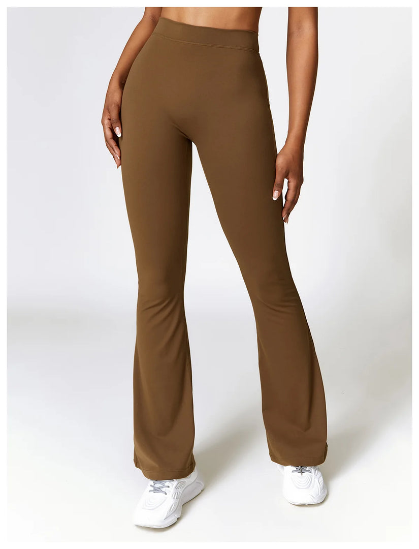 Contoured Flared Leggings With High Waist Silhouette