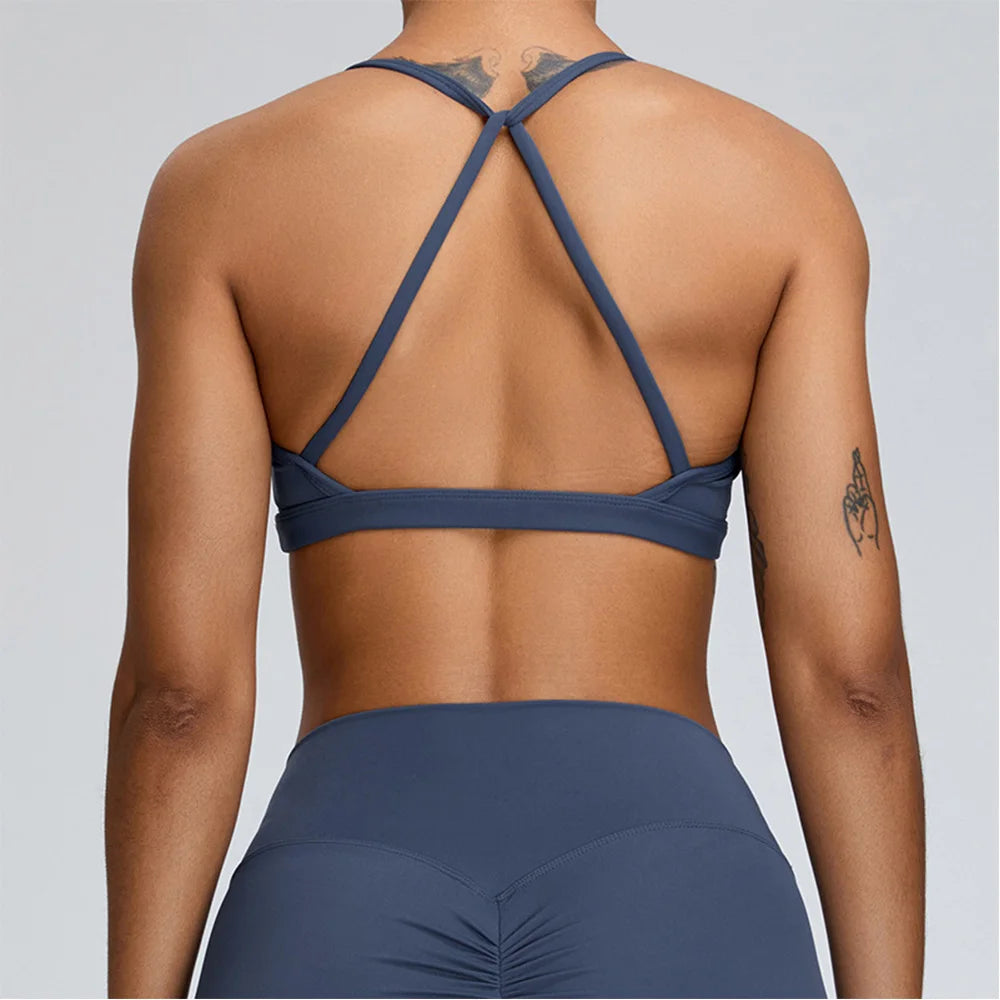 Seamless Back Contour Sport Bra Moisture-Wicking Quick-Dry
