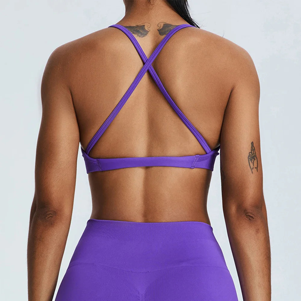 Cross Strap Seamless Yoga Bralette Premium Performance Fit