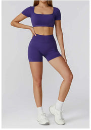 Seamless Premium Athleisure 2 Piece Leggings Set Nylon