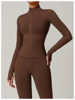 Load image into Gallery viewer, Seamless Long Sleeve Performance Jacket Zip Front Nylon
