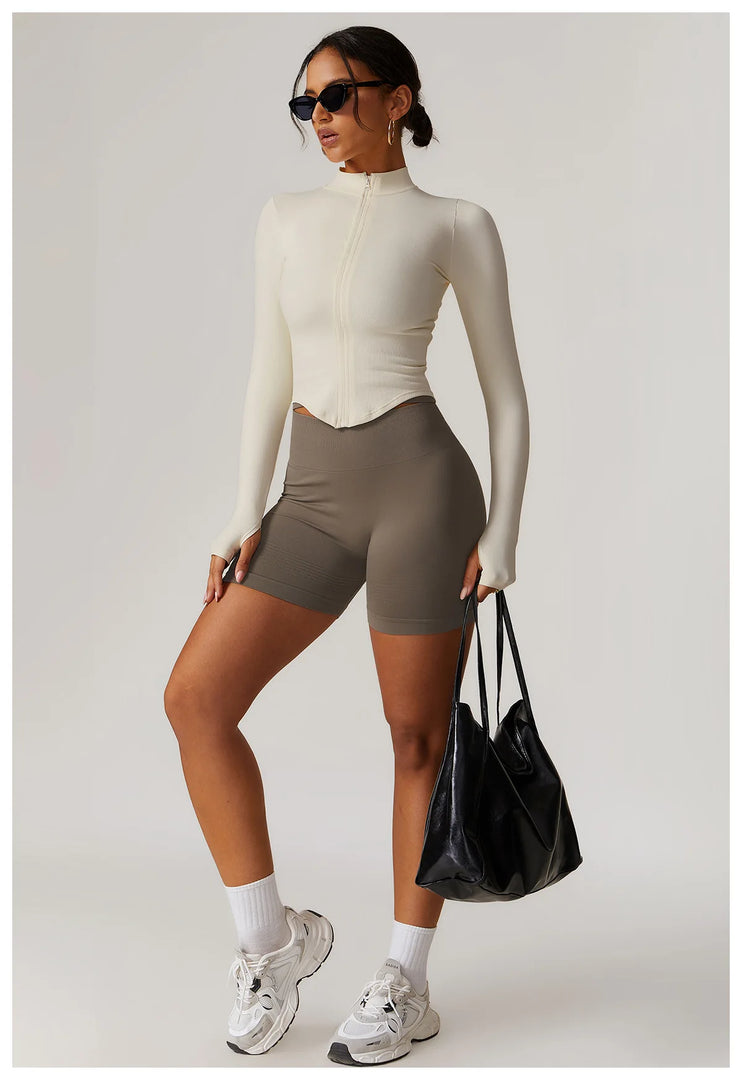 Zippered Performance Long-Sleeve Top Moisture-Wicking