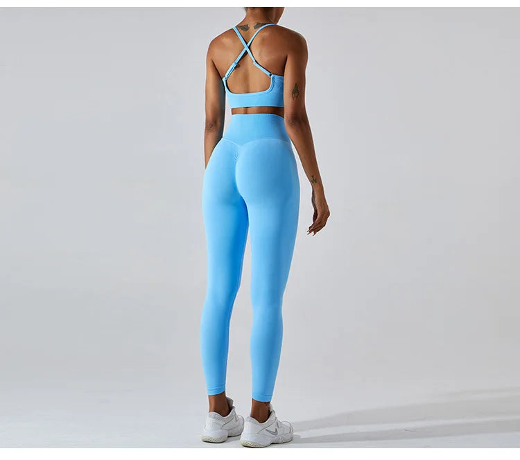 Seamless Performance Wear Set With High Waist Leggings