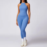 Load image into Gallery viewer, Backless Contour Jumpsuit Set with Seamless Performance
