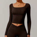 Load image into Gallery viewer, Performance Contour Knit Long Sleeve Yoga Top Nylon Spandex
