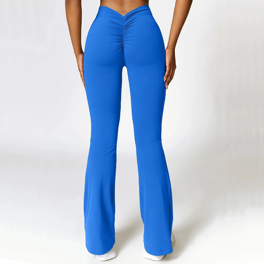 Contoured Flared Leggings With High Waist Silhouette