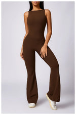 Load image into Gallery viewer, Sculpted Yoga Jumpsuit Ultra Breathable Nylon Knit Fabric
