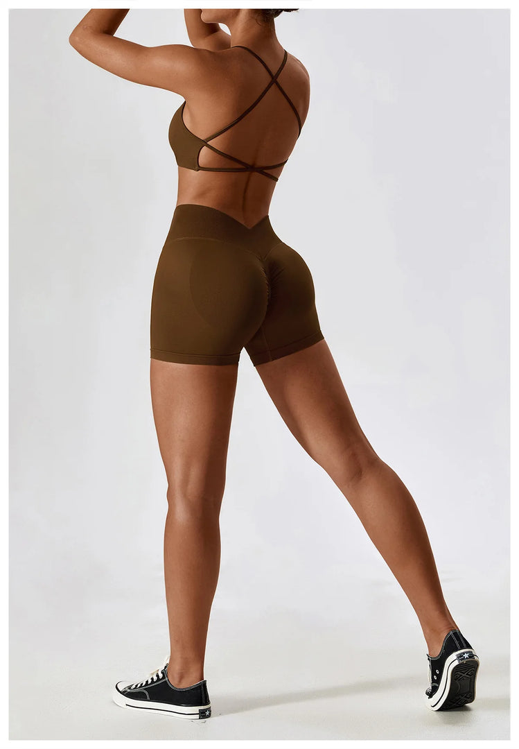Seamless Performance Yoga Set Contour Nylon Knit Fabric