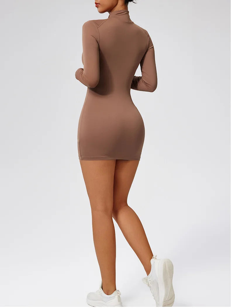 Contoured Premium Long-Sleeve Bodysuit With Zipper