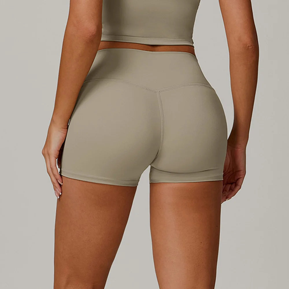 Running High Waist Contoured Scrunching Shorts Nylon