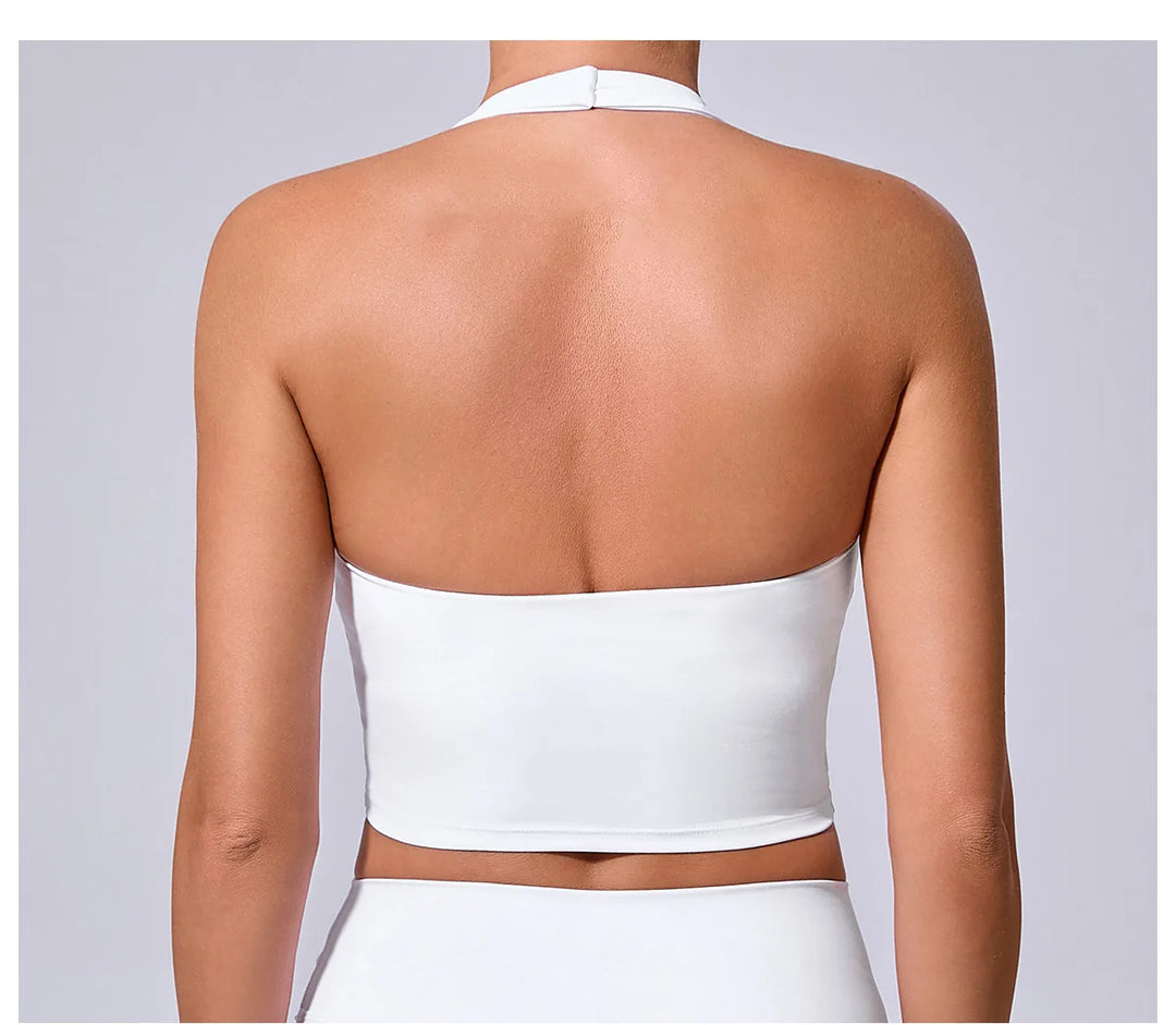 Breathable Hanging Neck Yoga Sports Bra With Contour Support