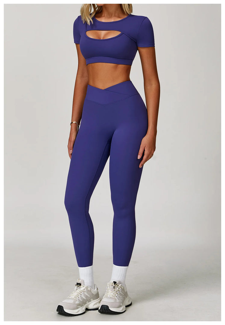 Premium Performance Knit Yoga Set With Contoured Leggings