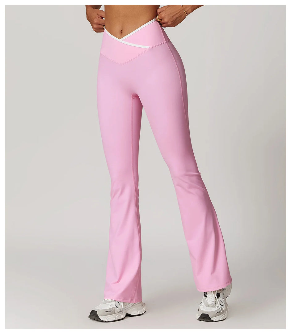 Luxurious High Waist Contoured Bell Bottom Leggings
