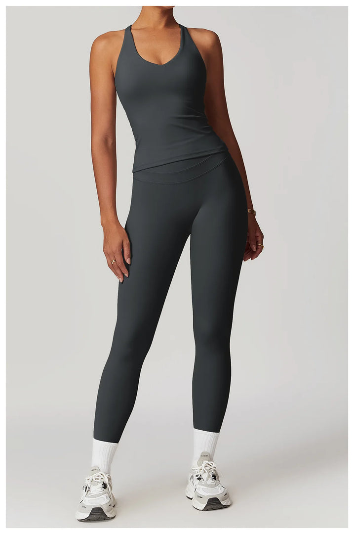 2 Piece Premium Contoured Leggings Set For Performance