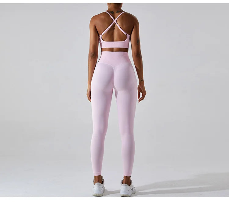 Seamless Performance Wear Set With High Waist Leggings