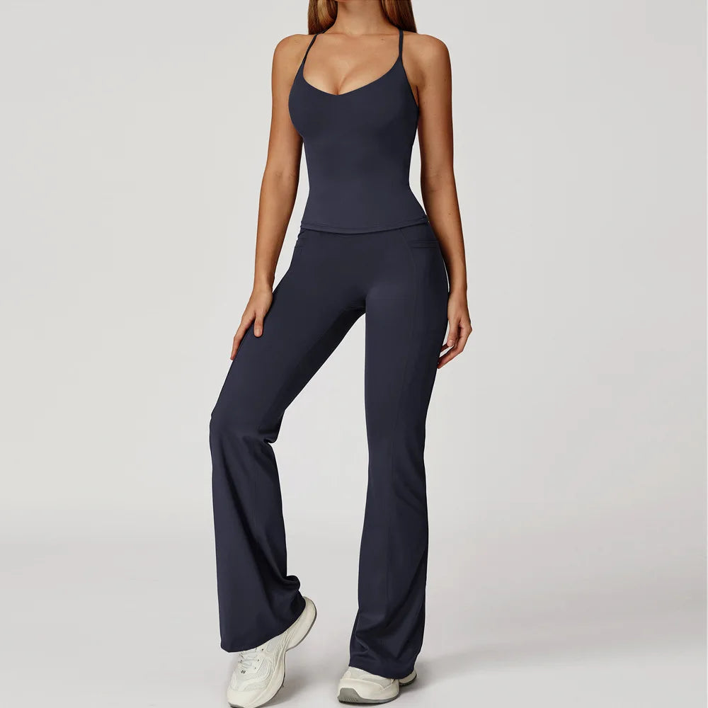 Two Piece Contoured Seamless Performance Athletic Set Nylon