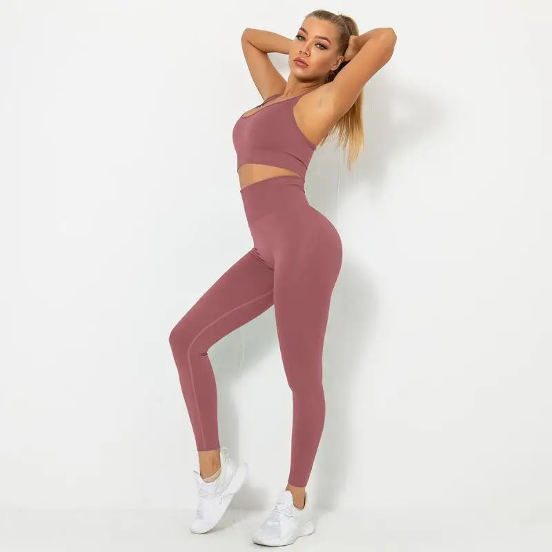 Seamless Contour Two Piece Yoga Set Performance Wear