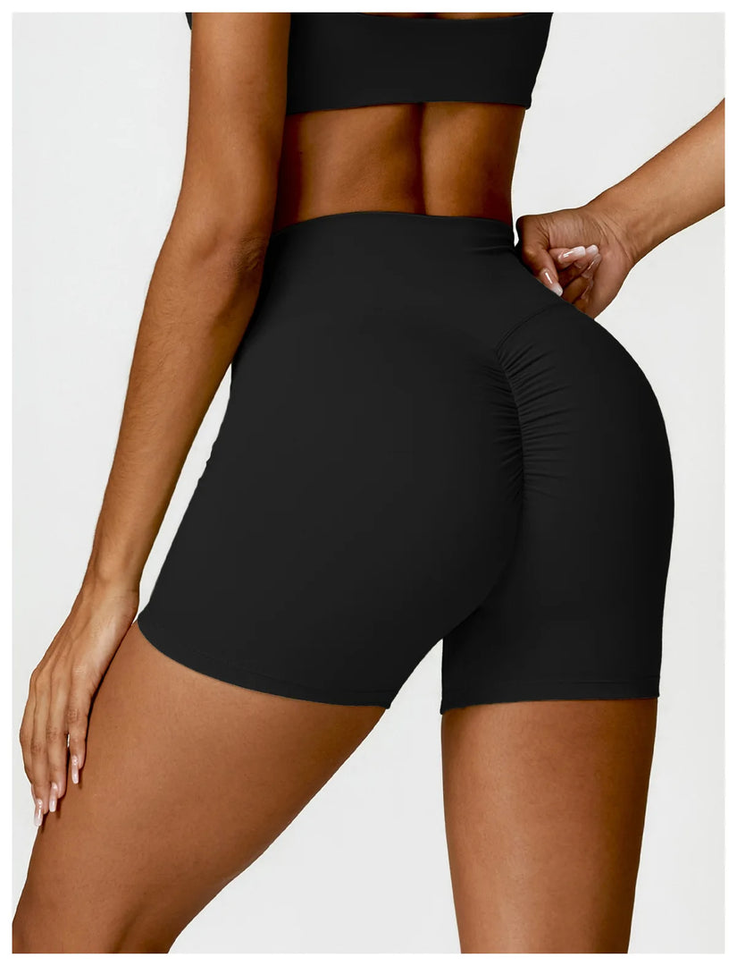 Luxurious Breathable High Waist Contour Yoga Shorts Nylon