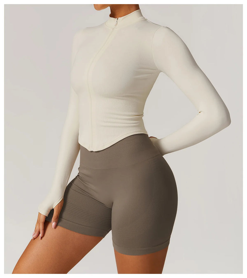 Zippered Performance Long-Sleeve Top Moisture-Wicking